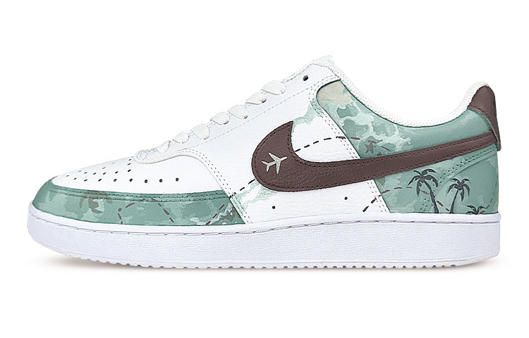 [Custom Shoes] (W) Nike Court Vision 1 Low 'Coconut Tree Graffiti White-Green'