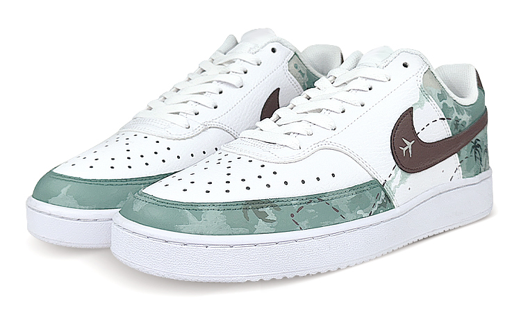 [Custom Shoes] (W) Nike Court Vision 1 Low 'Coconut Tree Graffiti White-Green' 圖 3