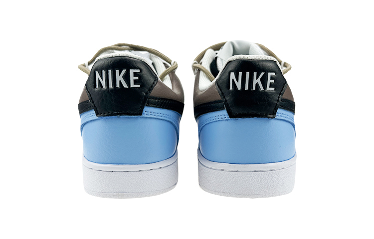 [Custom Shoes] (W) Nike Court Vision 1 Low 'Cow Paint Streak White Blue' 圖 5