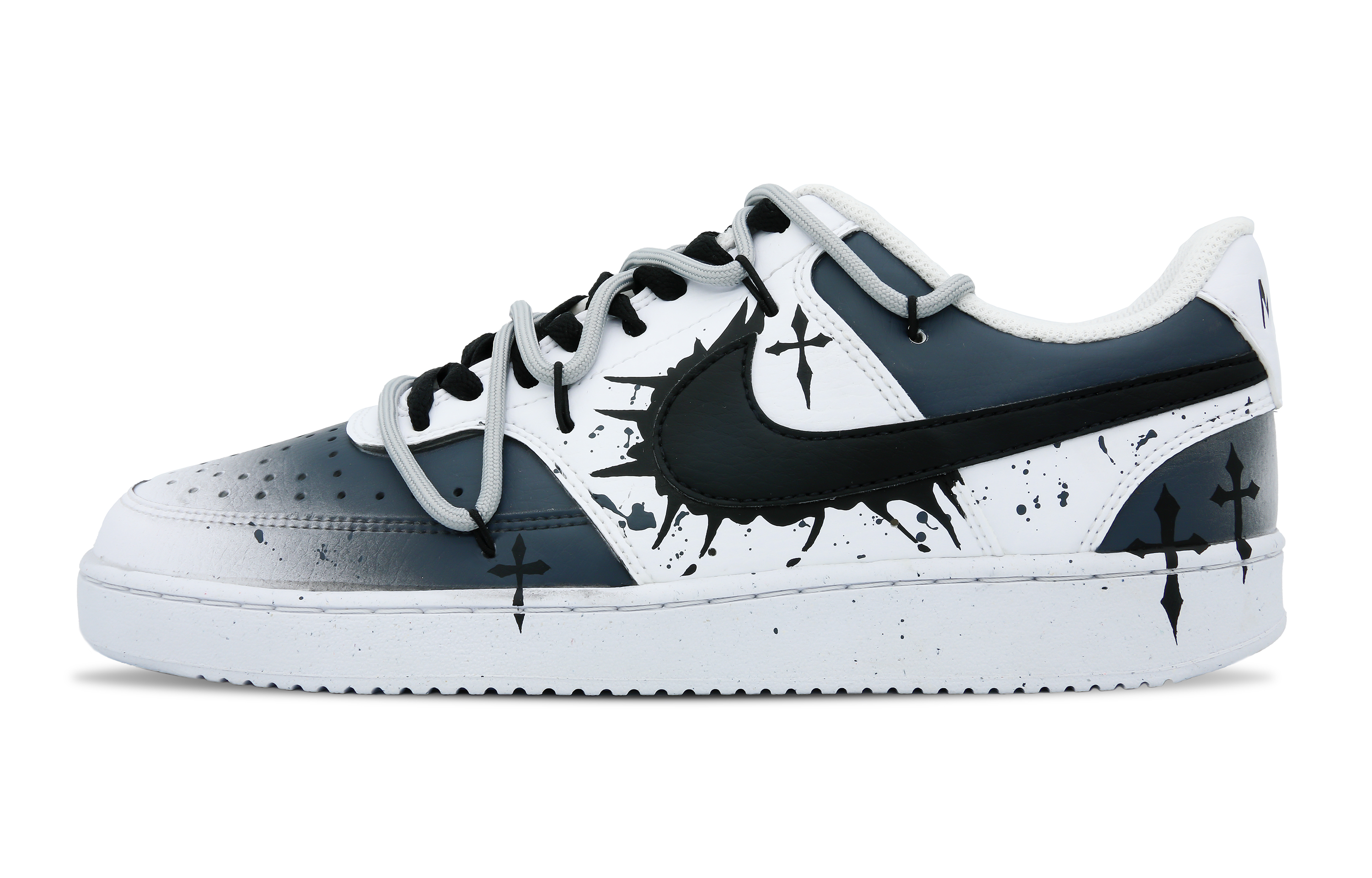 [Custom Shoes] (W) Nike Court Vision 1 Low 'Cross Confusion Blue Black'