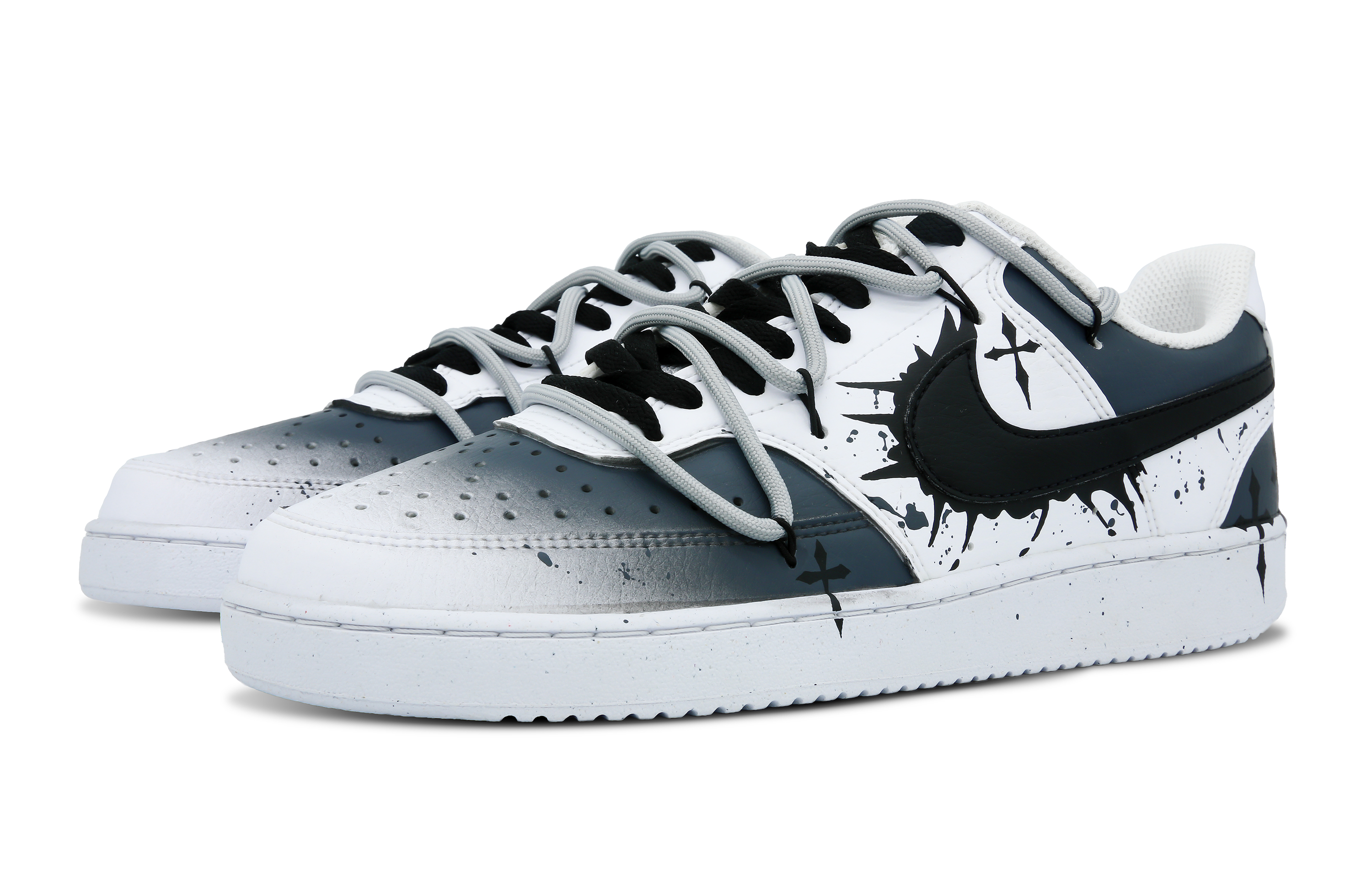 [Custom Shoes] (W) Nike Court Vision 1 Low 'Cross Confusion Blue Black' 圖 3