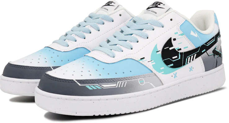 (W) 【定制鞋款】耐克Court Vision 1 Low ‘赛博朋克涂鸦灰’ DH3158-101-445651 Lookbook (W) 【定制鞋款】耐克Court Vision 1 Low ‘赛博朋克涂鸦灰’ DH3158-101-445651