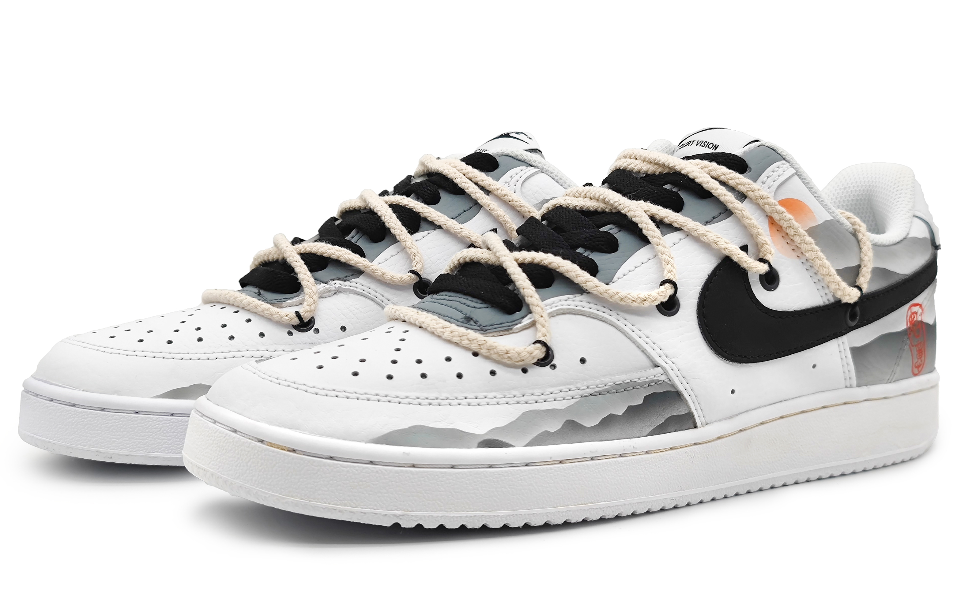 Lookbook (W) [Sepatu Kustom] Nike Court Vision 1 Low 'Desert Lake Sunrise Ungu' CD5434-100(Team16-女款大漠江湖)