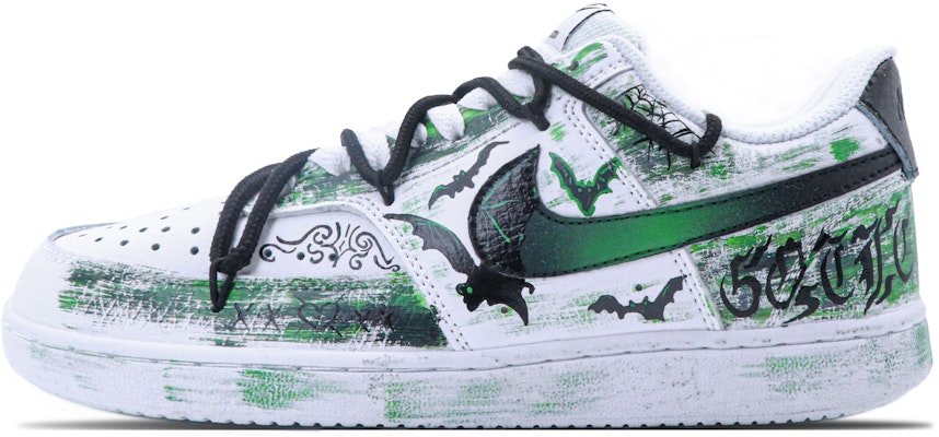 【客製球鞋】 Nike Court Vision 1 德古拉 獨特 塗鴉 暗黑哥德 非滑耐磨 低筒 滑板鞋 女款 綠色 Order 【客製球鞋】 Nike Court Vision 1 德古拉 獨特 塗鴉 暗黑哥德 非滑耐磨 低筒 滑板鞋 女款 綠色