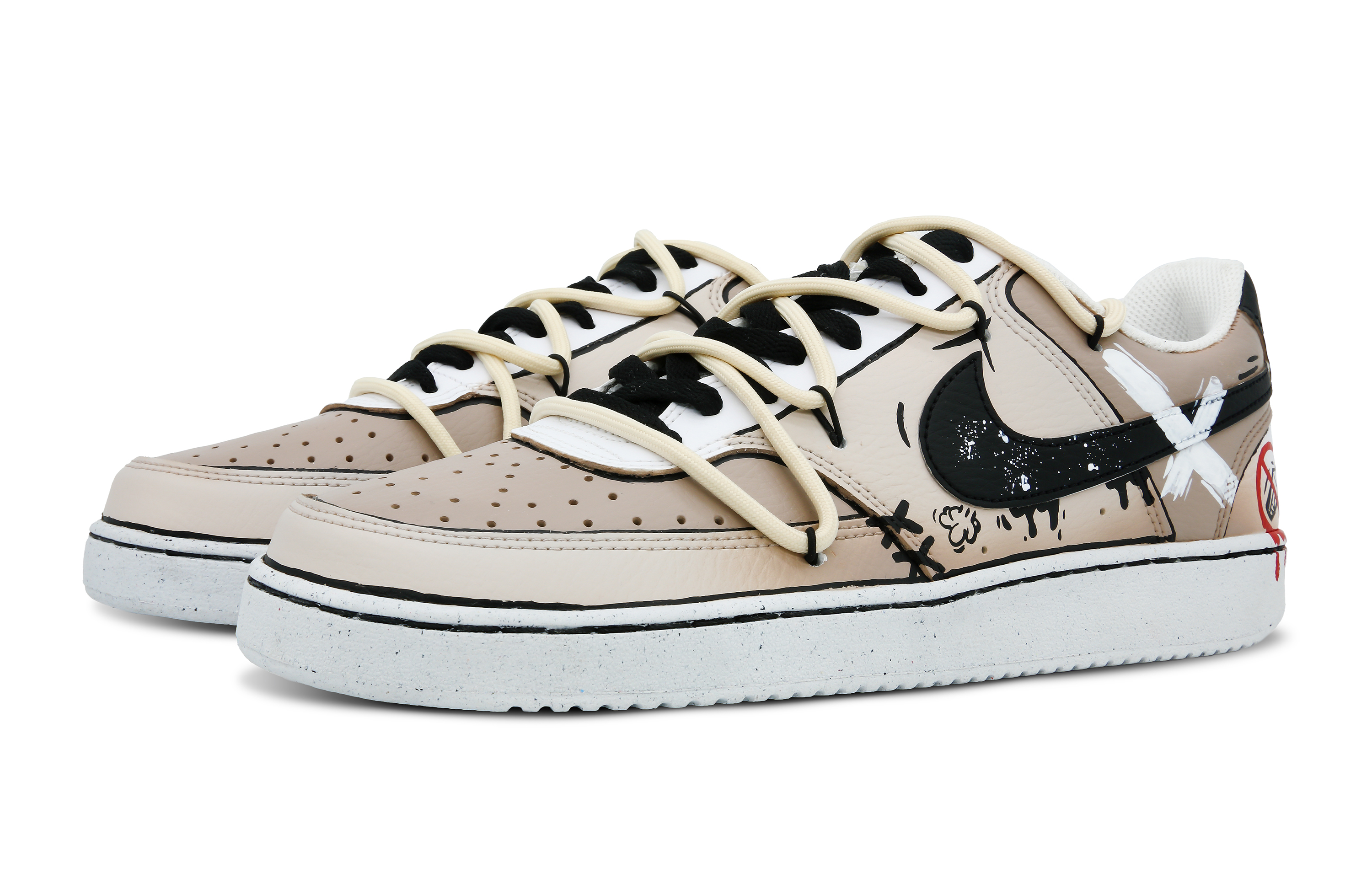 [Custom Shoes] (W) Nike Court Vision 1 Low 'Forbidden Spray Black Brown' 圖 3