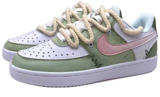 【訂製球鞋】Nike Court Vision 1 手繪塗鴉 清涼夏日 綠葉 休閒 低筒 板鞋 女款 橄欖綠 Lookbook 【訂製球鞋】Nike Court Vision 1 手繪塗鴉 清涼夏日 綠葉 休閒 低筒 板鞋 女款 橄欖綠