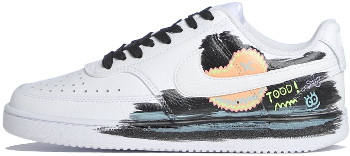 custom-shoes-women-nike-court-vision-1-low-heart-graffiti-black-white