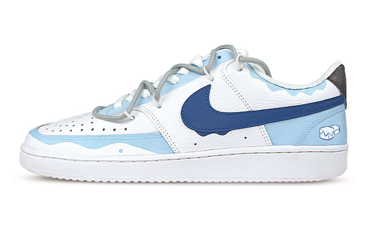 [Custom Shoes] (W) Nike Court Vision 1 Low 'Ice Cube Deconstructed Graffiti White Blue'