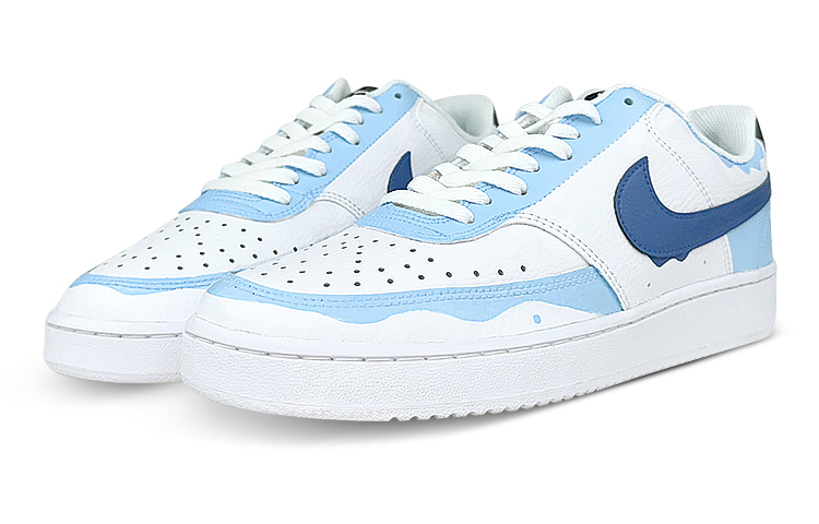 Lookbook (W) [Sepatu Kustom] Nike Court Vision 1 Low 'Ice Blue Graffiti' CD5434-100(Team47-女款C冰块)