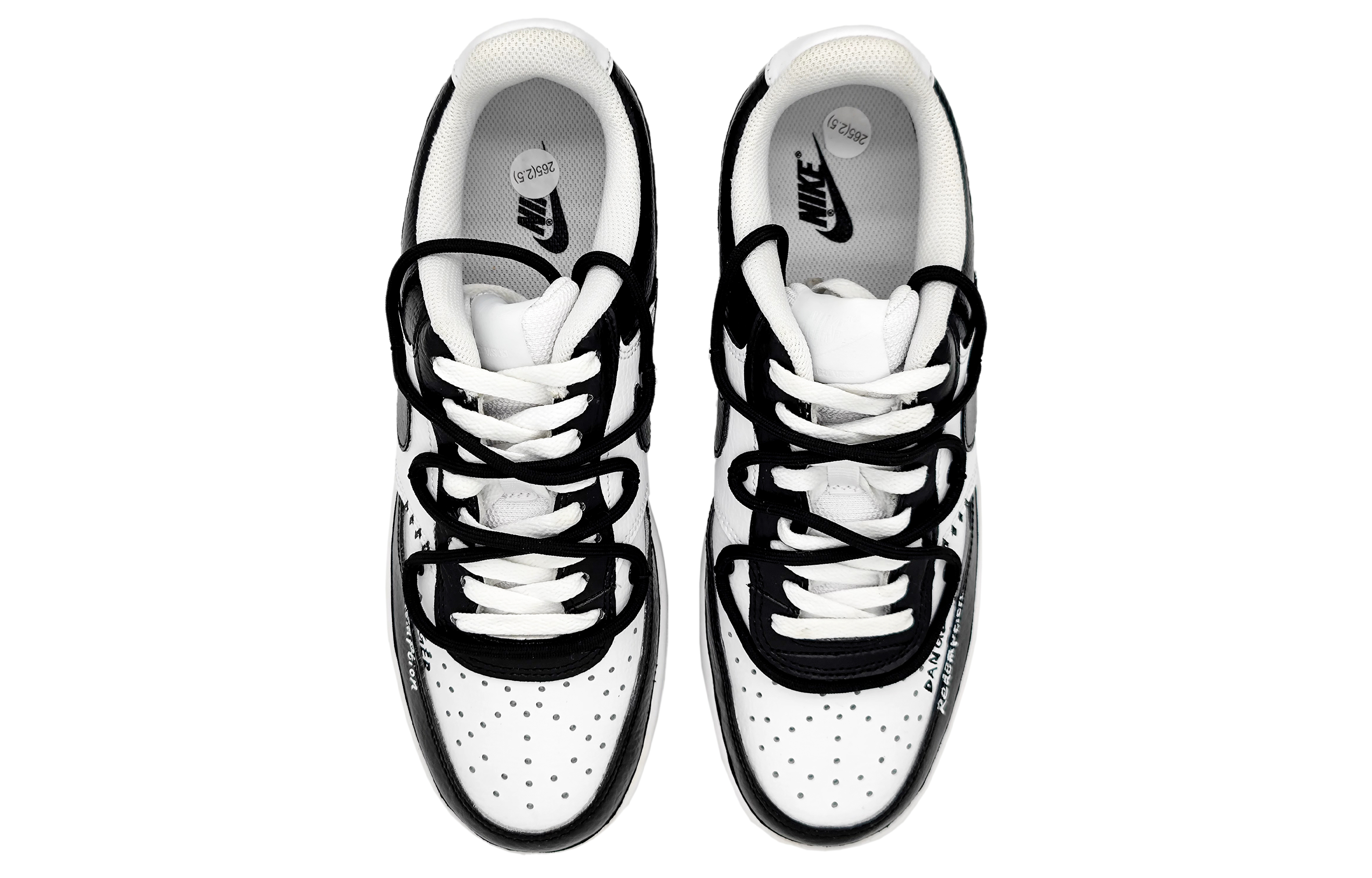 [Custom Shoes] (W) Nike Court Vision 1 Low 'Lost Smile Black White Orange' 圖 4