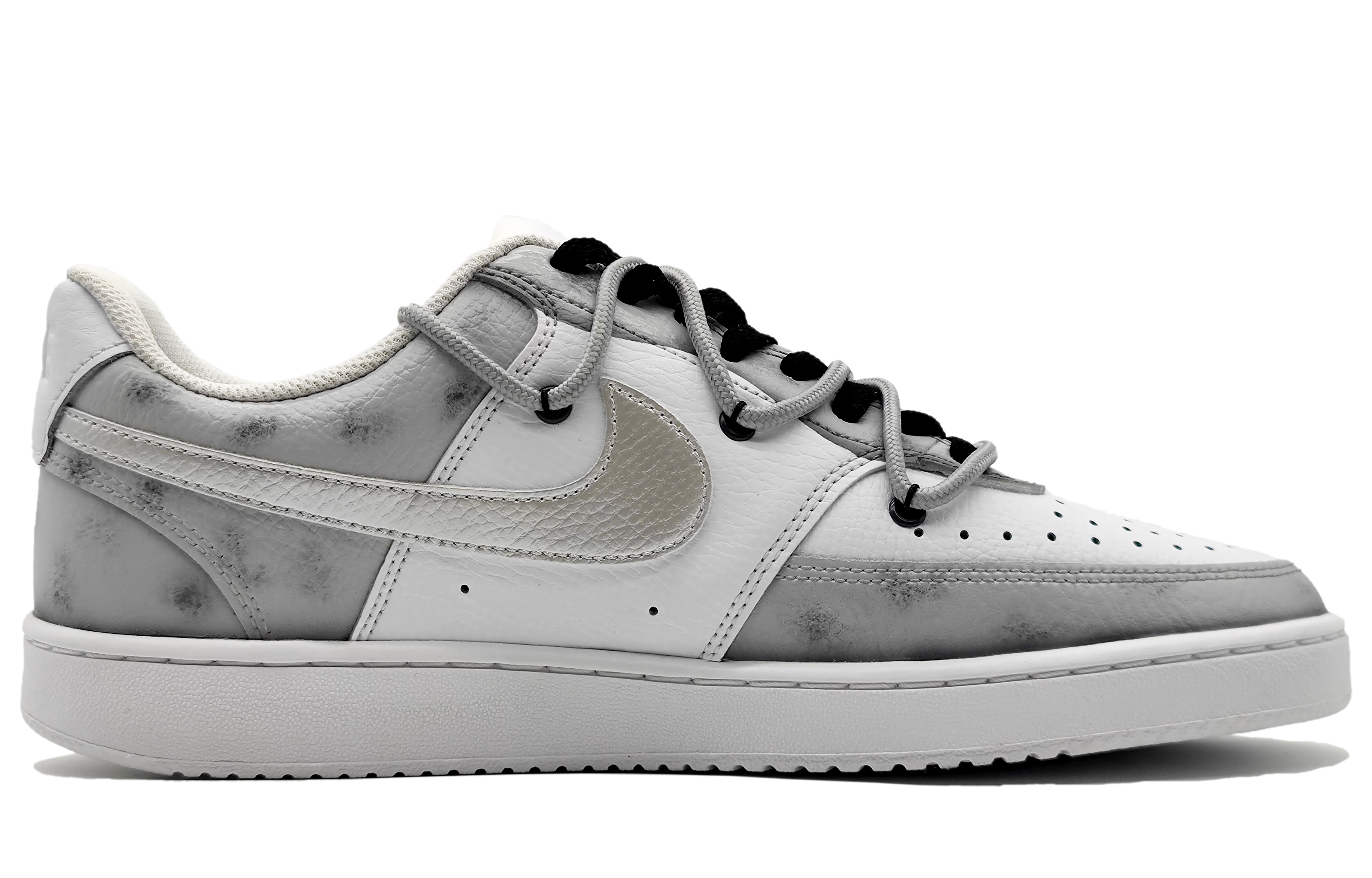 Lookbook [Custom Shoes] (Women) Nike Court Vision 1 Low 'Moon Grey Deconstructed'