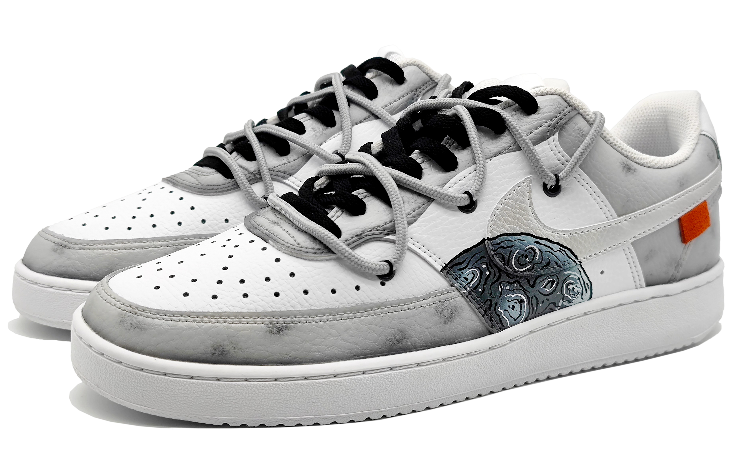 Shop [Custom Shoes] (Women) Nike Court Vision 1 Low 'Moon Grey Deconstructed'