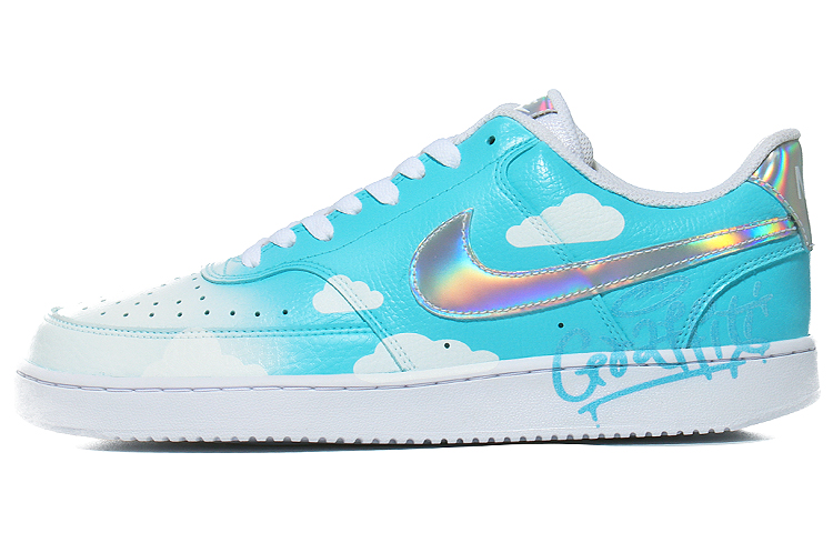Buy (W) Zapatillas Nike Court Vision 1 Low 'Azul Cielo con Swoosh Arcoíris' CW5596-100(Team10--碧蓝天空)