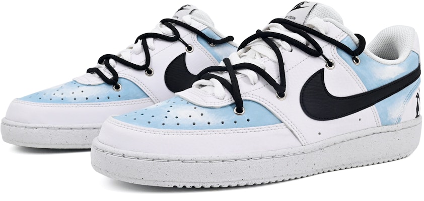 (W) 나이키 커스텀 코트 비전 로우 '스카이 펭귄' (흰/파) DH3158-101-445670 Lookbook (W) 나이키 커스텀 코트 비전 로우 '스카이 펭귄' (흰/파) DH3158-101-445670