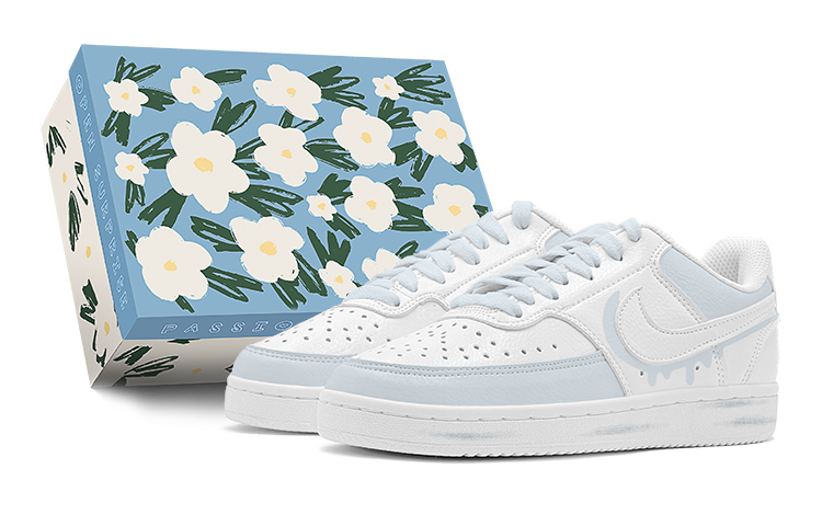 [Custom Shoes] (W) Nike Court Vision 1 Low 'Summer Water Drops Blue White'