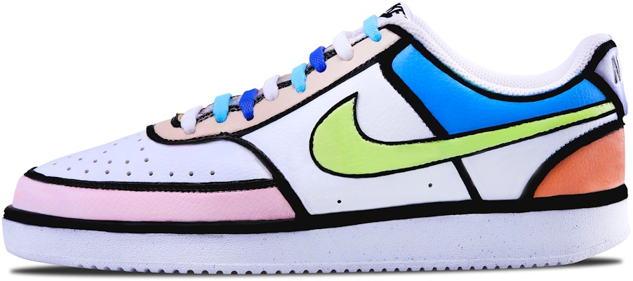 【訂製球鞋】 Nike Court Vision 1 Low 夏日衝浪 潮流前線 防滑減震 低筒 板鞋 女款 藍白 Order 【訂製球鞋】 Nike Court Vision 1 Low 夏日衝浪 潮流前線 防滑減震 低筒 板鞋 女款 藍白
