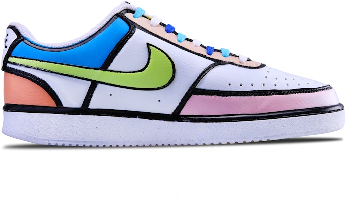 【訂製球鞋】 Nike Court Vision 1 Low 夏日衝浪 潮流前線 防滑減震 低筒 板鞋 女款 藍白 Lookbook 【訂製球鞋】 Nike Court Vision 1 Low 夏日衝浪 潮流前線 防滑減震 低筒 板鞋 女款 藍白