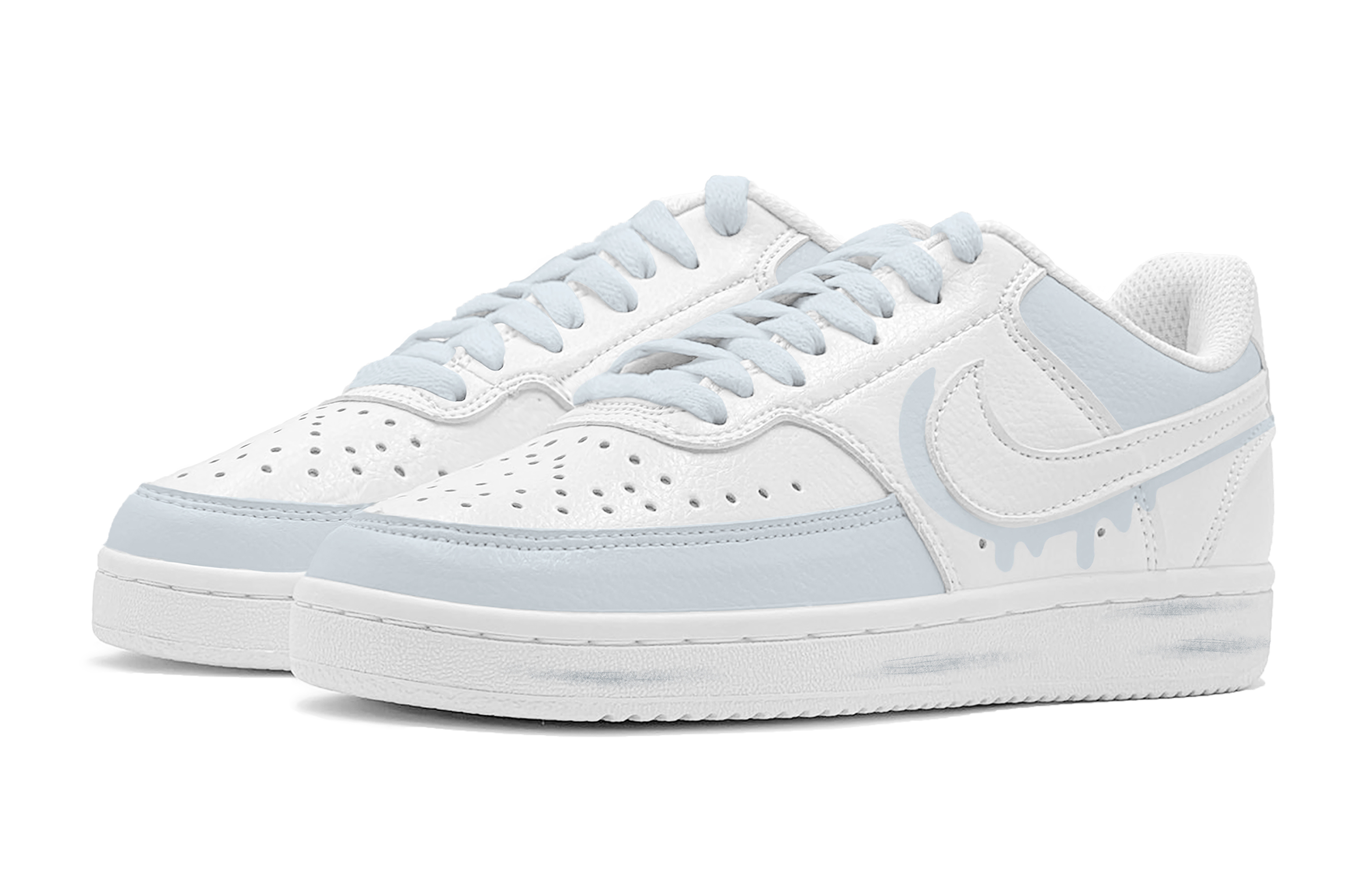 [Custom Shoes] (W) Nike Court Vision 1 Low 'Summer Water Drops Blue White' 圖 4