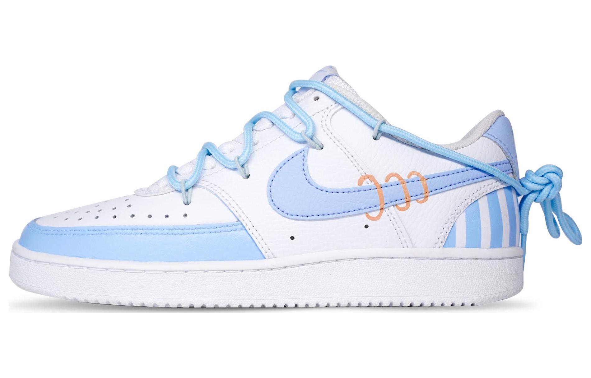 [Custom Shoes] (Women) Nike Court Vision 1 Low 'White Blue Deconstructed'