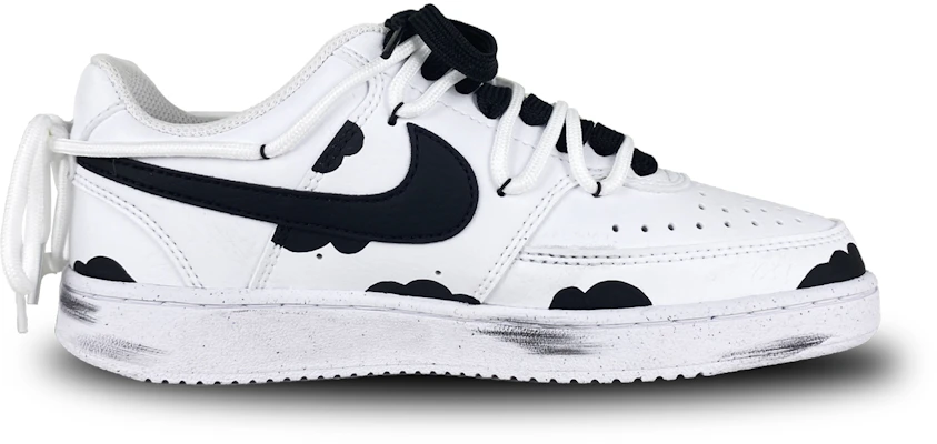 【定製球鞋】 Nike Court Vision 1 Low Next Nature 勇敢牛牛 低筒 板鞋 女款 黑白色 Order 【定製球鞋】 Nike Court Vision 1 Low Next Nature 勇敢牛牛 低筒 板鞋 女款 黑白色