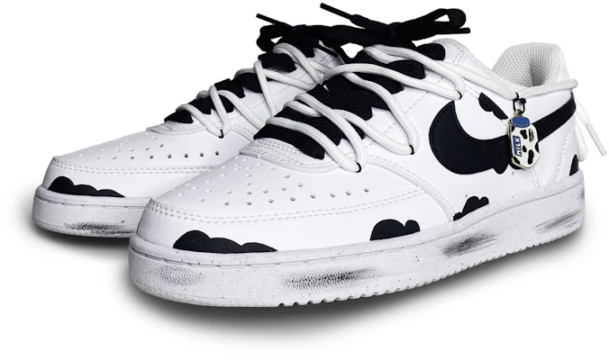 【定製球鞋】 Nike Court Vision 1 Low Next Nature 勇敢牛牛 低筒 板鞋 女款 黑白色 Lookbook 【定製球鞋】 Nike Court Vision 1 Low Next Nature 勇敢牛牛 低筒 板鞋 女款 黑白色