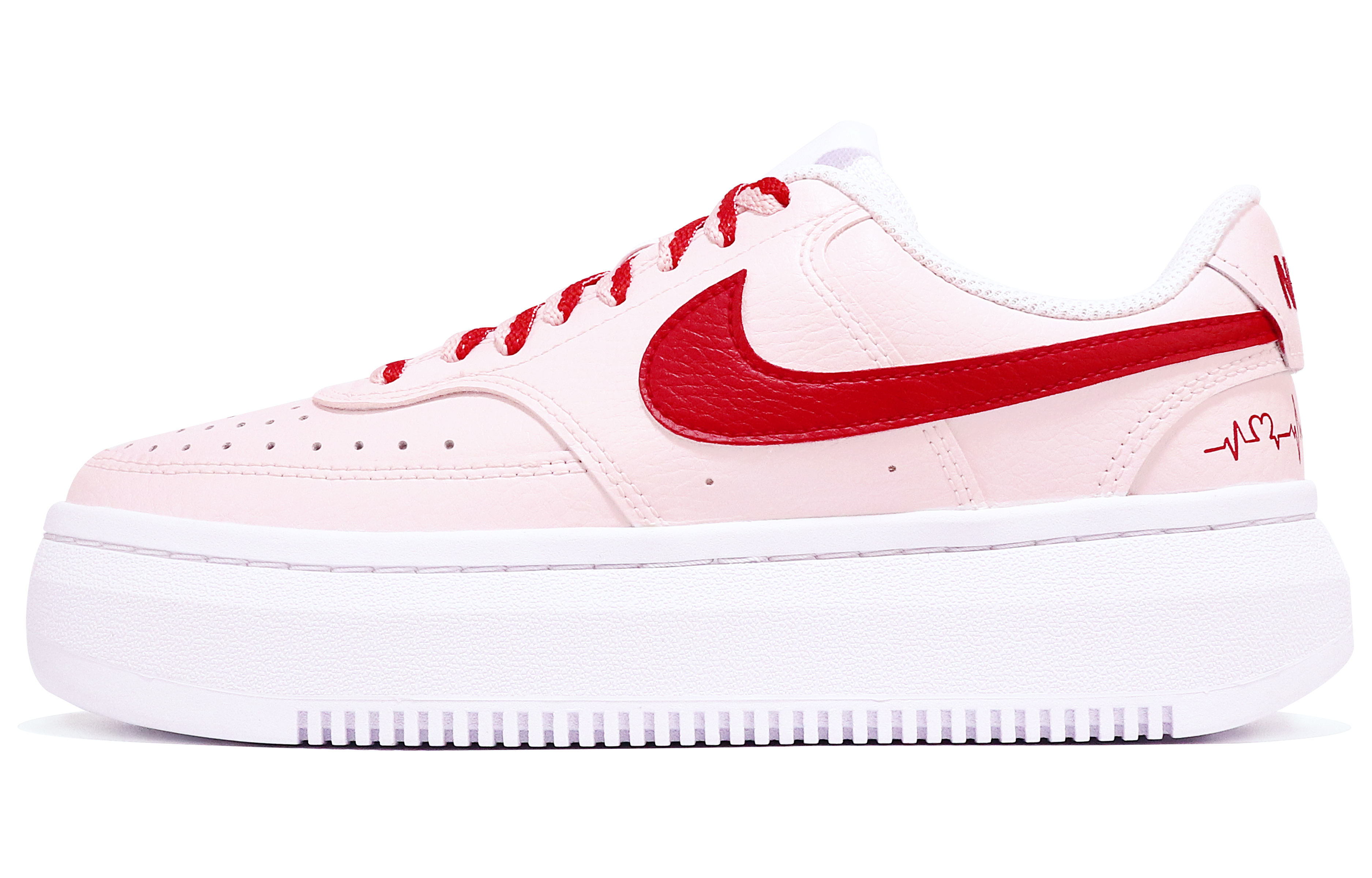 Buy (W) [Kasut Custom] Nike Court Vision Alta 'Valentine's Day Pink Pulse' DM0113-100(TeamTen-女款情人节心电图)