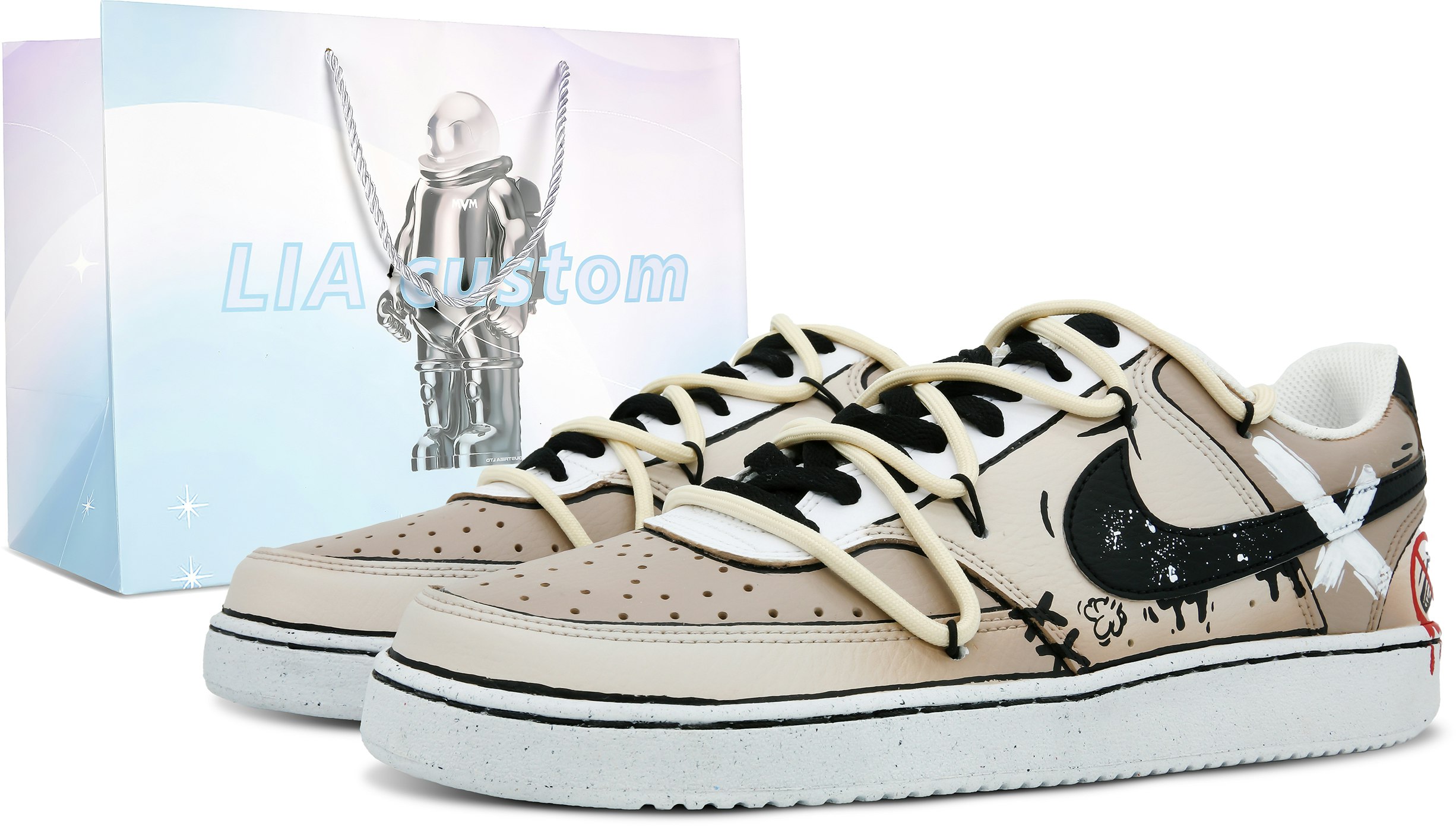 custom-shoes-women-nike-court-vision-low-black-brown-tote-dh-3158-101-484957