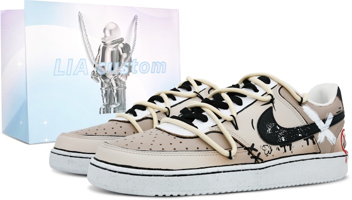 【訂製球鞋】Nike Court Vision 1 Low 禁止噴塗 星球手提袋 小眾潮流 低筒 板鞋 女款 黑棕 Buy 【訂製球鞋】Nike Court Vision 1 Low 禁止噴塗 星球手提袋 小眾潮流 低筒 板鞋 女款 黑棕