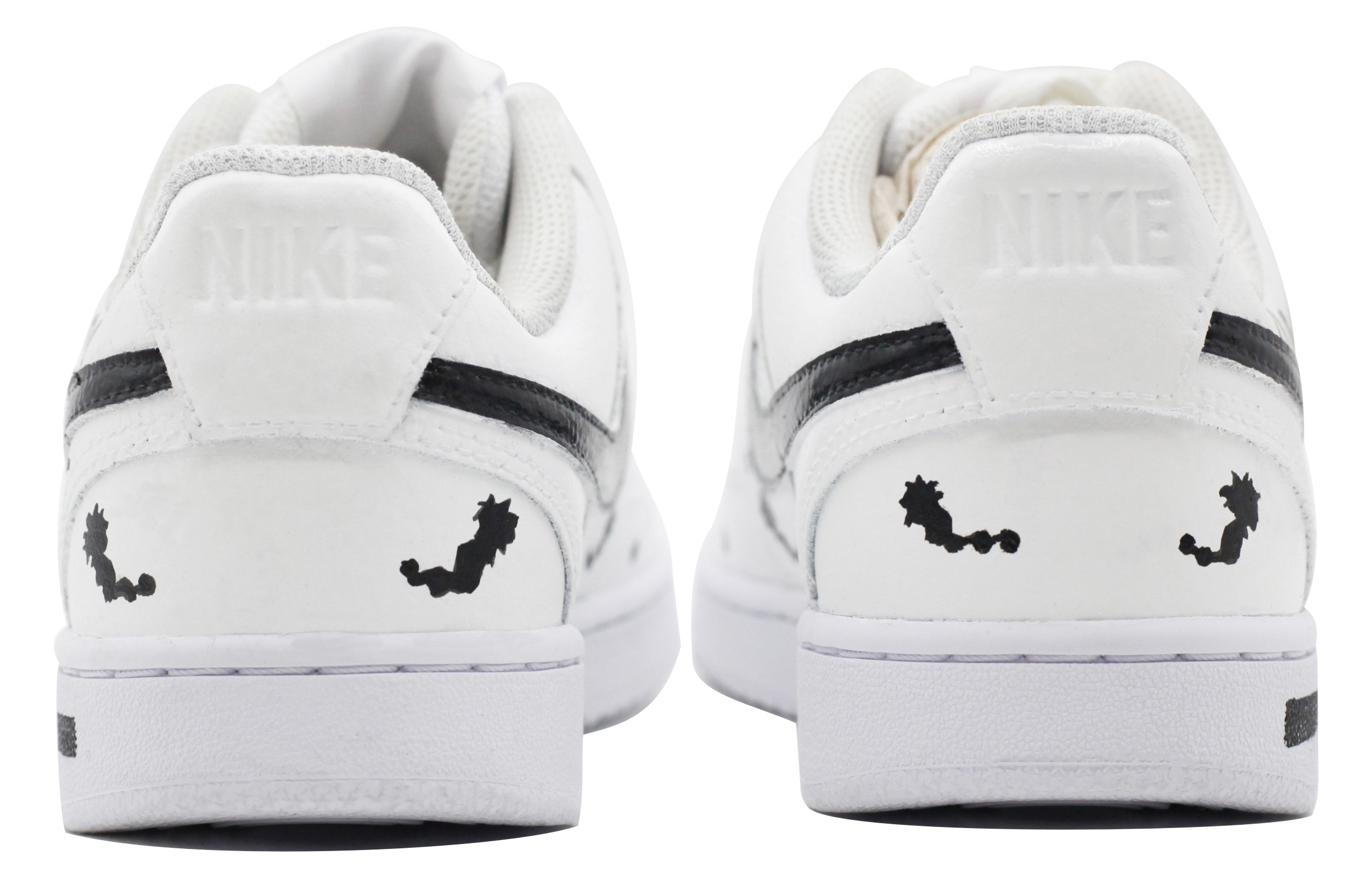 [Custom Shoes] (W) Nike Court Vision Low 'Black White Cat Art' 圖 5