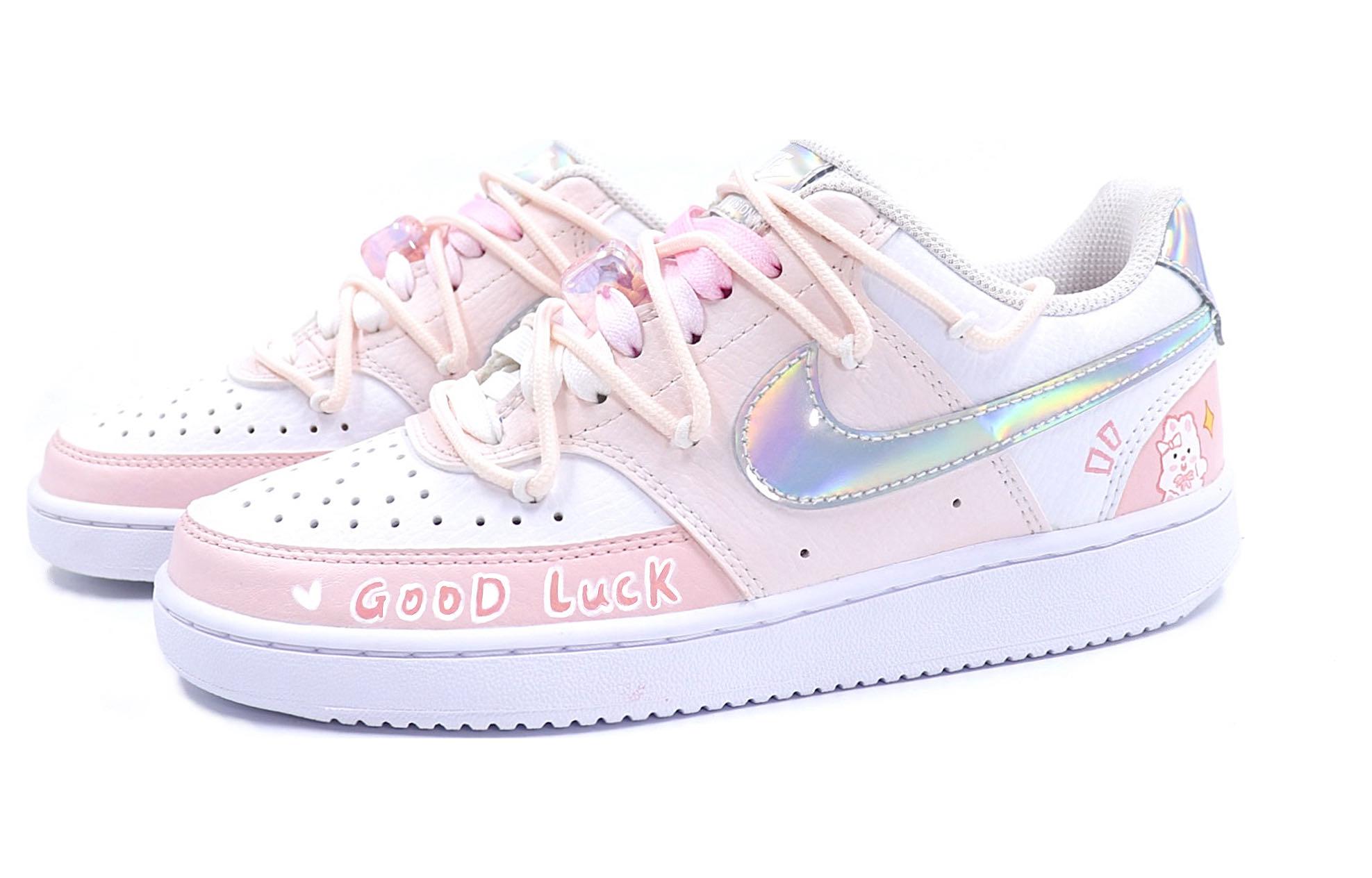 Lookbook (W) [Sepatu Kustom] Nike Court Vision Low 'Cute Bunny Pastel Pink-Putih' CW5596-100(Team25-可爱兔兔Rabbit)