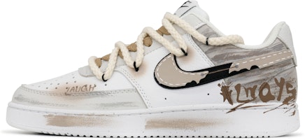 【客製球鞋】Nike Court Vision 1 瘋創造造 末日廢墟 復古 做舊 廢墟風 貼皮 簡約 百搭 解構 防滑耐磨 低筒 板鞋 女款 灰棕色 Order 【客製球鞋】Nike Court Vision 1 瘋創造造 末日廢墟 復古 做舊 廢墟風 貼皮 簡約 百搭 解構 防滑耐磨 低筒 板鞋 女款 灰棕色