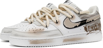 【客製球鞋】Nike Court Vision 1 瘋創造造 末日廢墟 復古 做舊 廢墟風 貼皮 簡約 百搭 解構 防滑耐磨 低筒 板鞋 女款 灰棕色 Shop 【客製球鞋】Nike Court Vision 1 瘋創造造 末日廢墟 復古 做舊 廢墟風 貼皮 簡約 百搭 解構 防滑耐磨 低筒 板鞋 女款 灰棕色