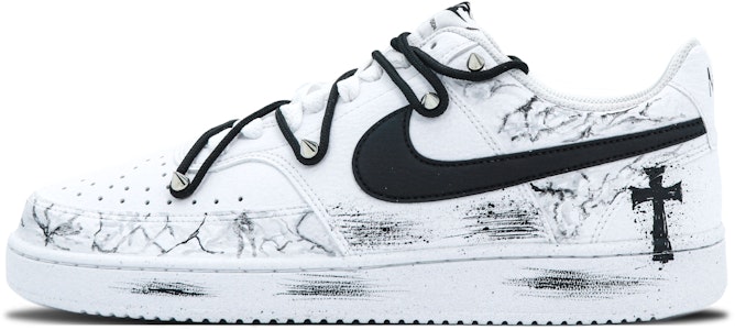 (W) 【定制鞋款】耐克Court Vision Low“哥特十字白” DH3158-101(Team147-女款十字架) Order (W) 【定制鞋款】耐克Court Vision Low“哥特十字白” DH3158-101(Team147-女款十字架)