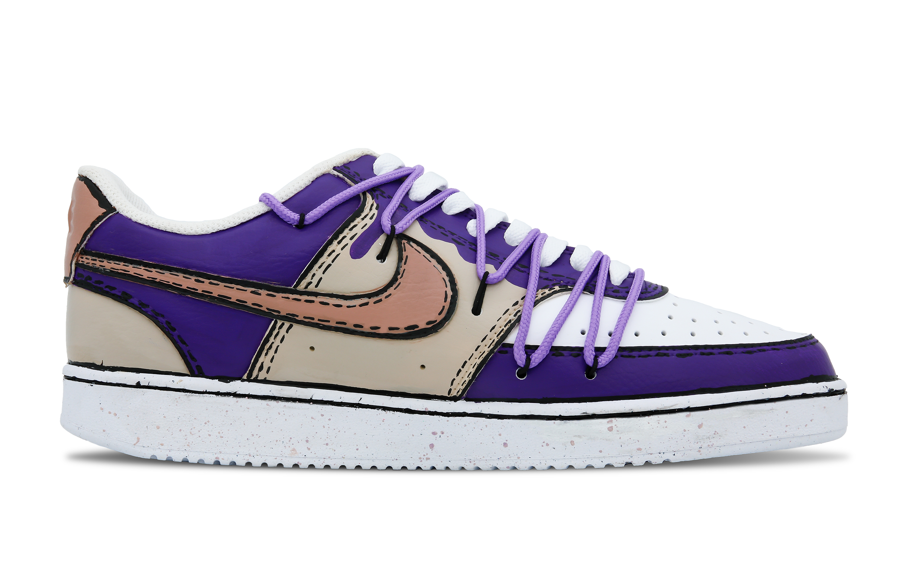 [Custom Shoes] (W) Nike Court Vision Low 'Joker Purple Brown' 圖 2