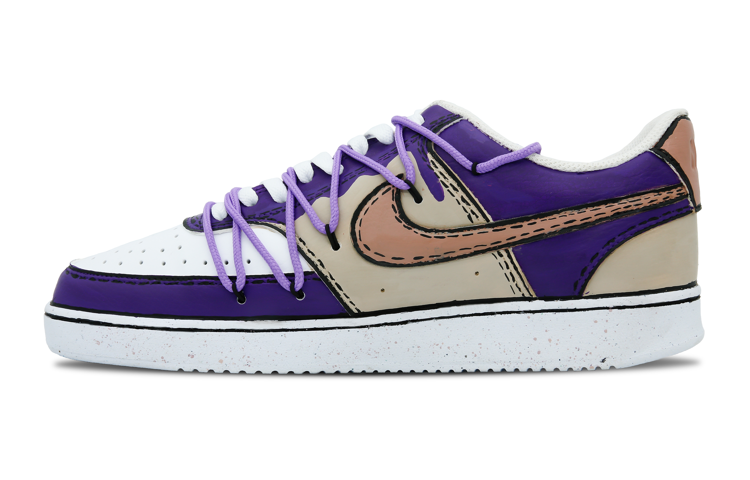 [Custom Shoes] (W) Nike Court Vision Low 'Joker Purple Brown' 圖 4