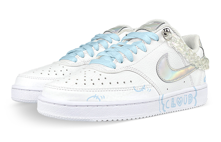 Lookbook (W) [Zapatillas Personalizadas] Nike Court Vision Low 'Laser Blue Cloud' CW5596-100(Team叁-女C镭射蓝)