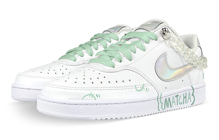 Lookbook (W) [定制鞋款] Nike Court Vision Low '激光抹茶 链饰' CW5596-100(Team叁-女C镭射抹茶)