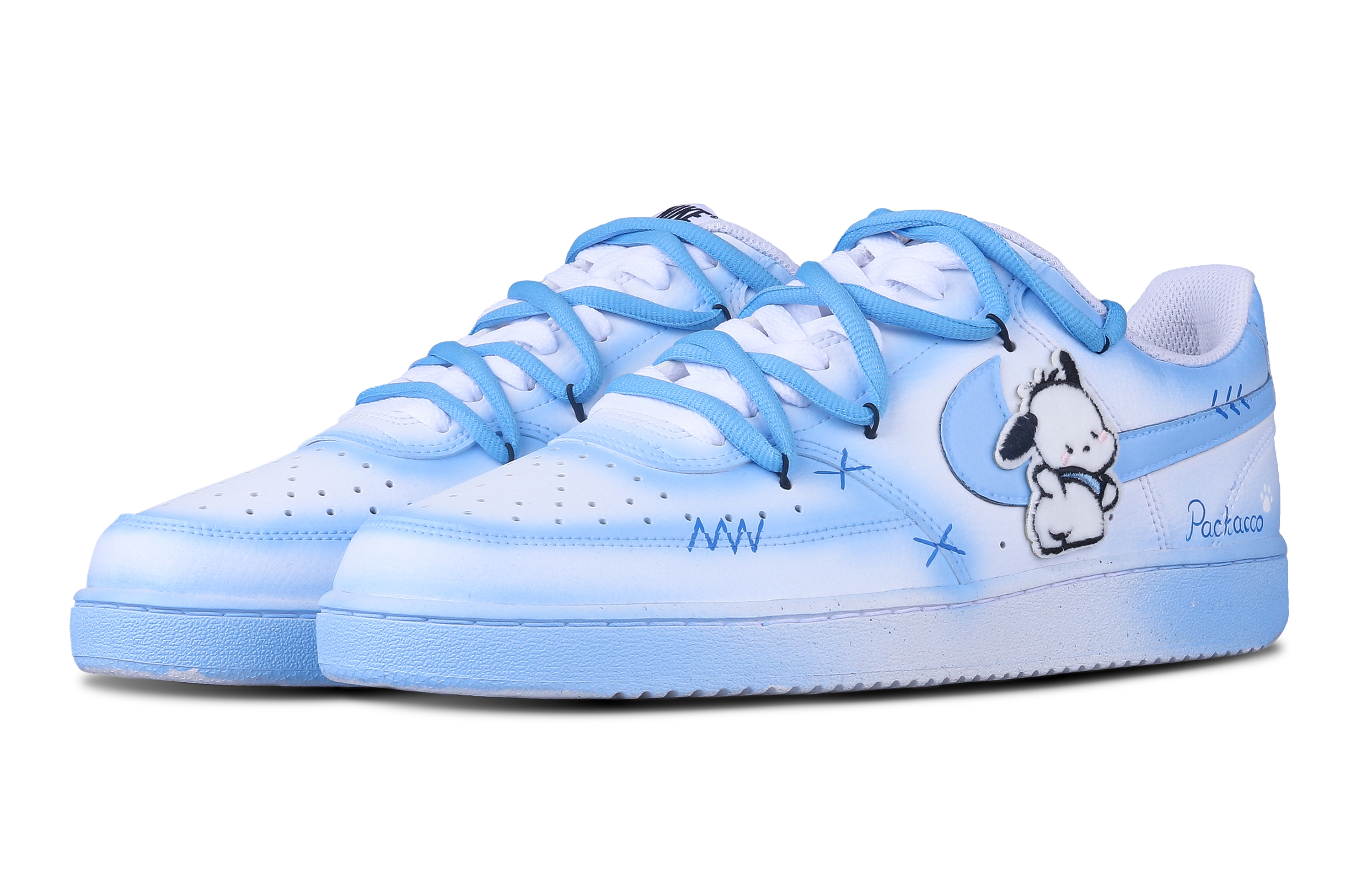 [Custom Shoes] (W) Nike Court Vision Low 'Pochacco Blue White' 圖 4