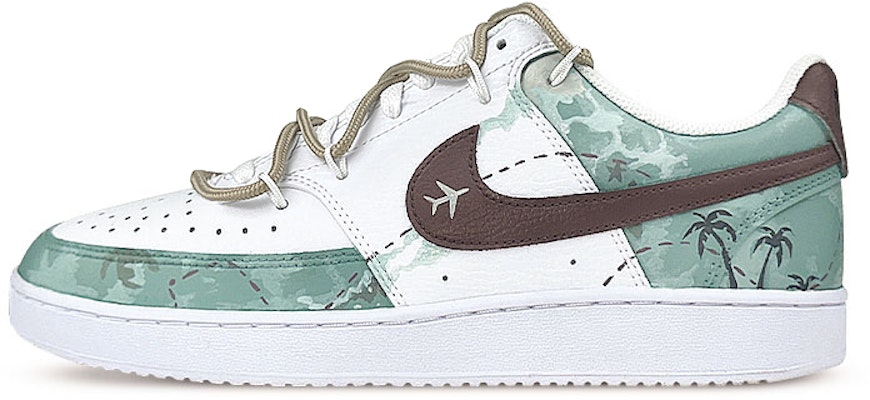 (W) 【定制鞋款】耐克Court Vision Low “白绿涂鸦装饰” CD5434-100(Team47-椰树解构SBOX) Buy (W) 【定制鞋款】耐克Court Vision Low “白绿涂鸦装饰” CD5434-100(Team47-椰树解构SBOX)