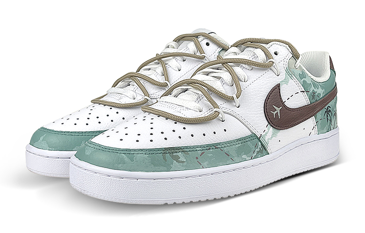 Lookbook (W) 【定制鞋款】耐克Court Vision Low “白绿涂鸦装饰” CD5434-100(Team47-椰树解构SBOX)