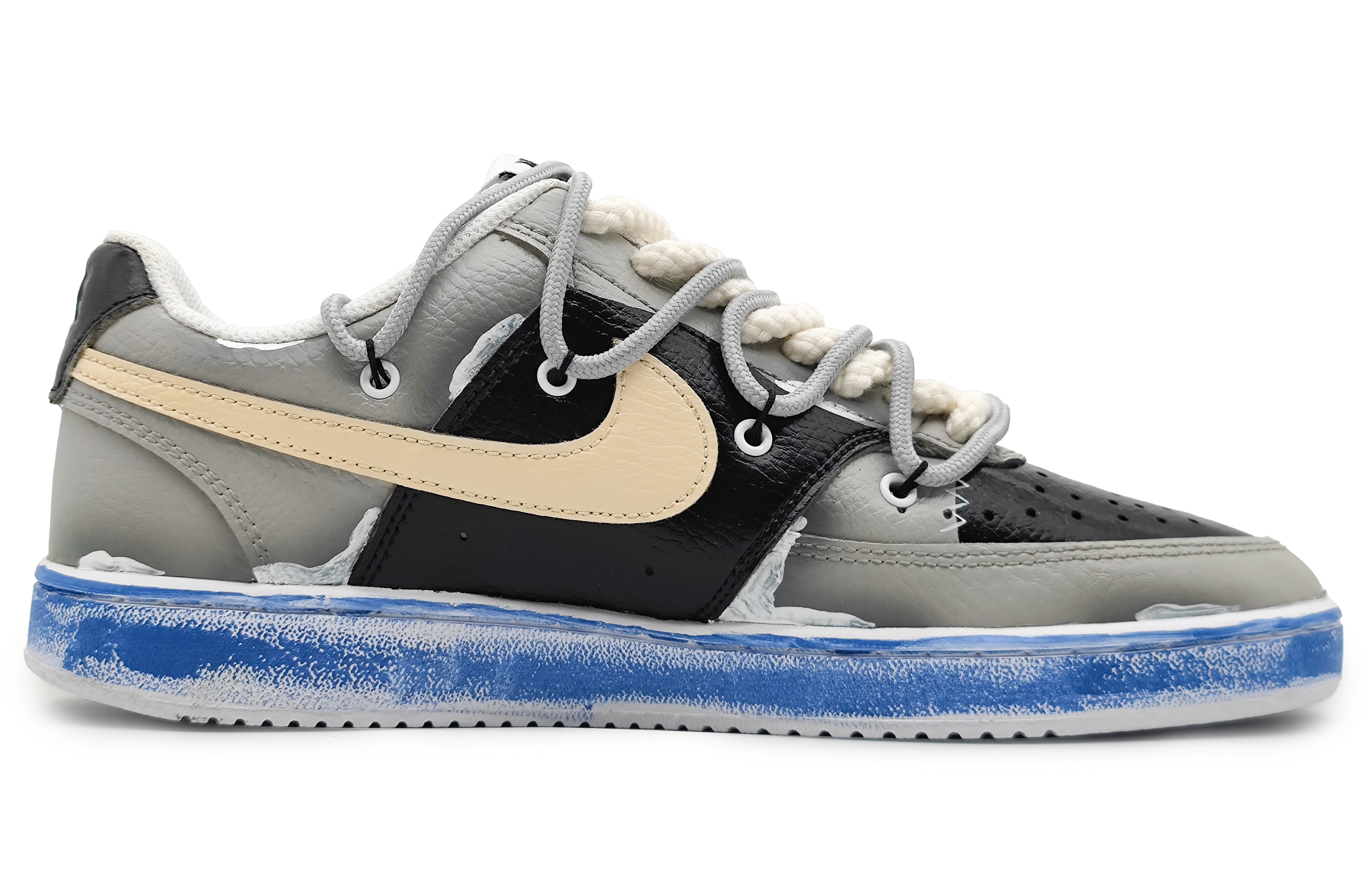 Order [Custom Shoes] (Women) Nike Court Vision Low 'Yellow Black Grey Fade'