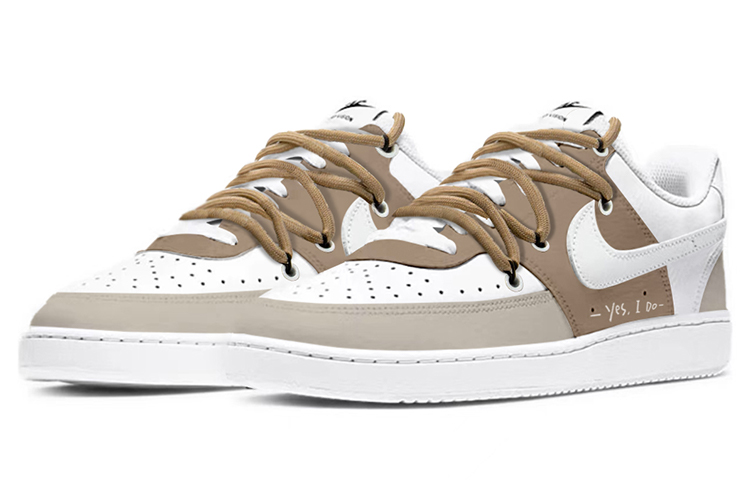 Lookbook (W) 【定制鞋款】耐克Court Vision Low Next Nature '焦糖拿铁' DH3158-101(TeamY-女款摩卡焦糖拿铁白棕)