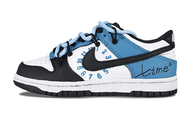 [Custom Shoes] (Women) Nike Custom x Dunk Low 'Black Reverse Clock'