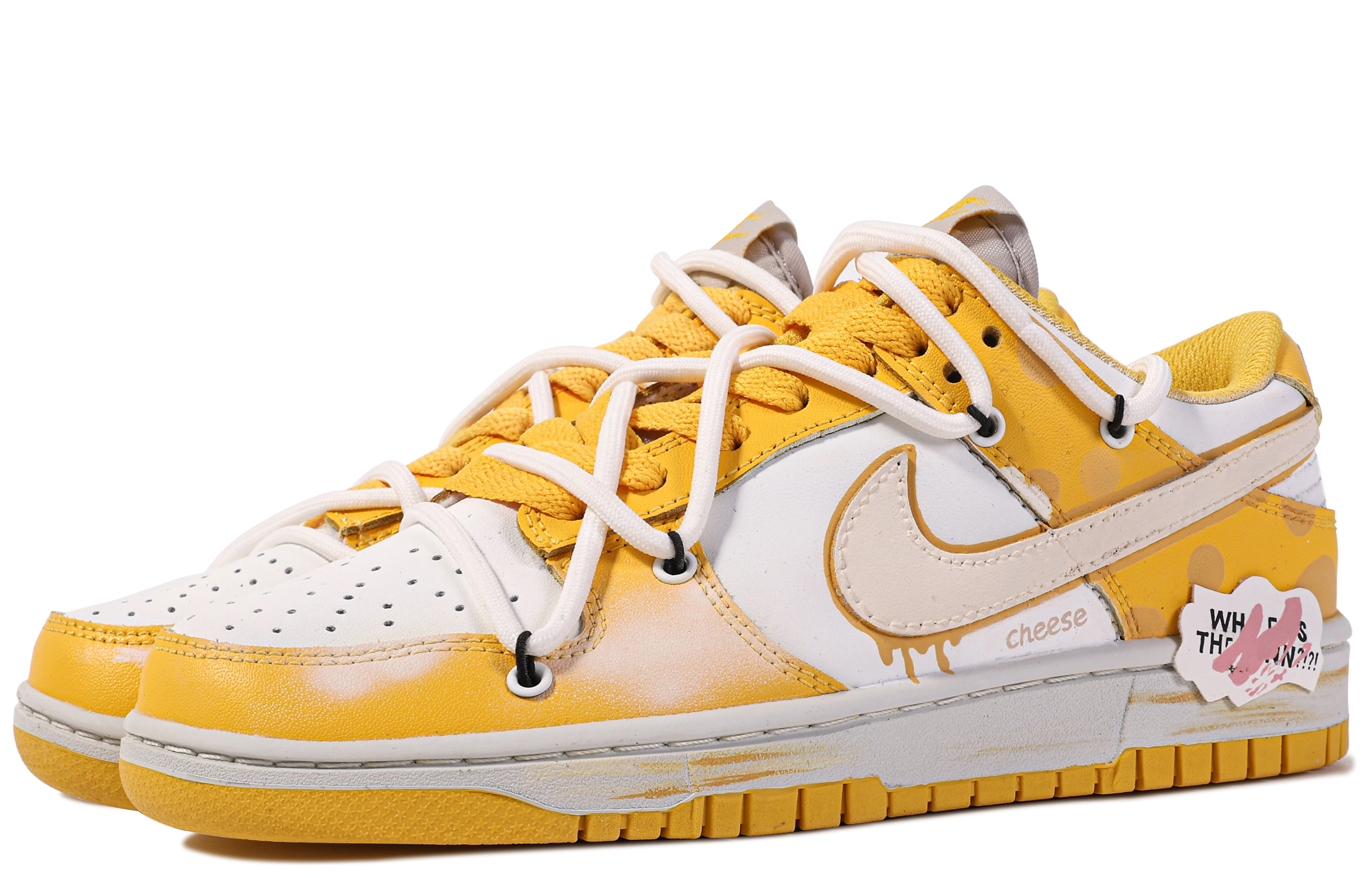 [Custom Shoes] (W) Nike Custom Dunk Low 'Cheese-Cream Graffiti' 圖 4