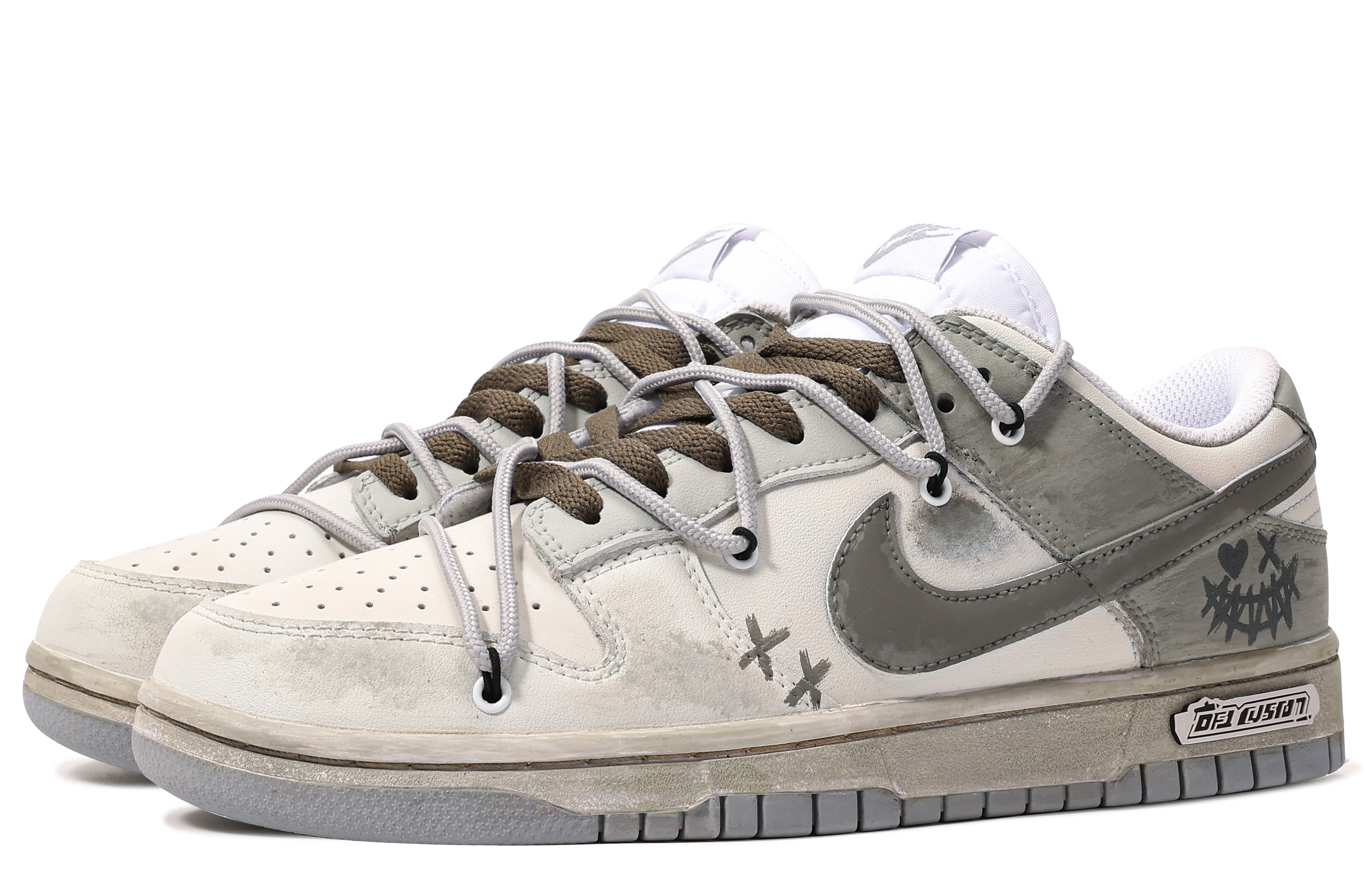 Lookbook (W) 定制款 耐克 x Dunk Low '达芬奇涂鸦 灰白色' DH9765-102(TeamM-跌落低谷-BOX)