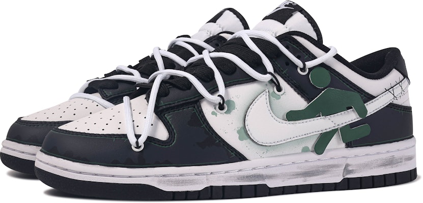 (W) 【カスタムシューズ】(女性用) ナイキ カスタム x ダンク ロー 'ダヴィンチ ブラック ホワイト グリーン' CW1590-100(TeamM-女款安全出口S-BOX) Lookbook (W) 【カスタムシューズ】(女性用) ナイキ カスタム x ダンク ロー 'ダヴィンチ ブラック ホワイト グリーン' CW1590-100(TeamM-女款安全出口S-BOX)