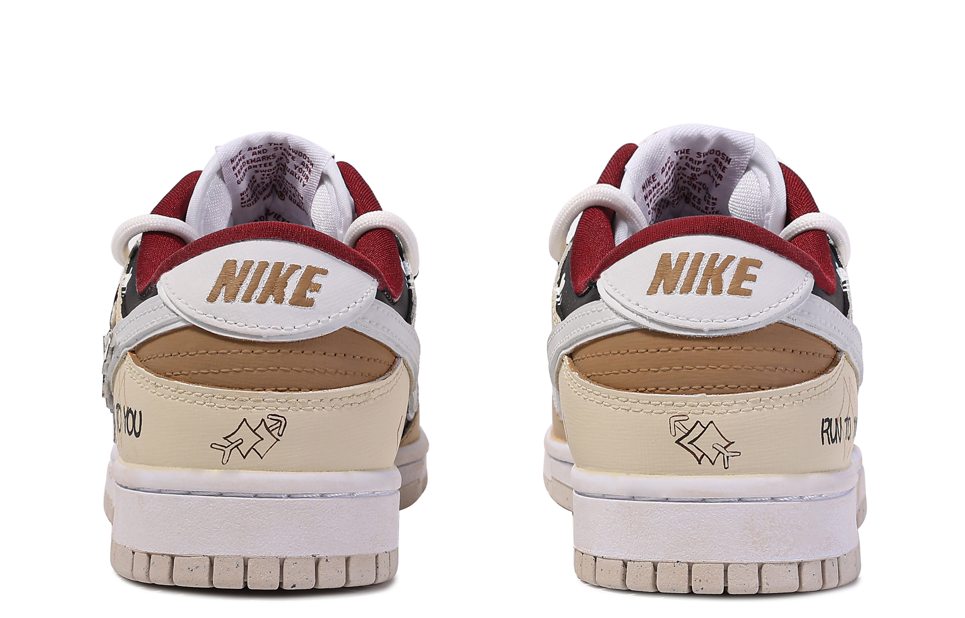 Purchase 【訂製球鞋】Nike Dunk Low 達文西訂製 加菲貓 塗鴉 簡約 搭配舒適 低筒 板鞋 女款 米棕色