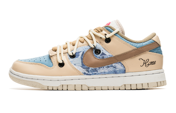 [Custom Shoes] (Women) Nike Custom x Dunk Low 'Mocha Denim Graffiti'