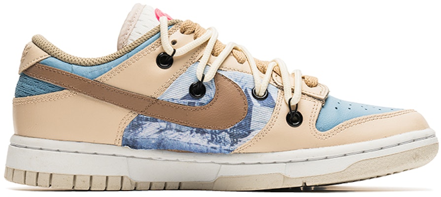 【訂製球鞋】 Nike Dunk Low 野鶴製造 摩卡牛仔 解構雙鞋帶 貼布 塗鴉 低筒 板鞋 女款 摩卡色 Order 【訂製球鞋】 Nike Dunk Low 野鶴製造 摩卡牛仔 解構雙鞋帶 貼布 塗鴉 低筒 板鞋 女款 摩卡色