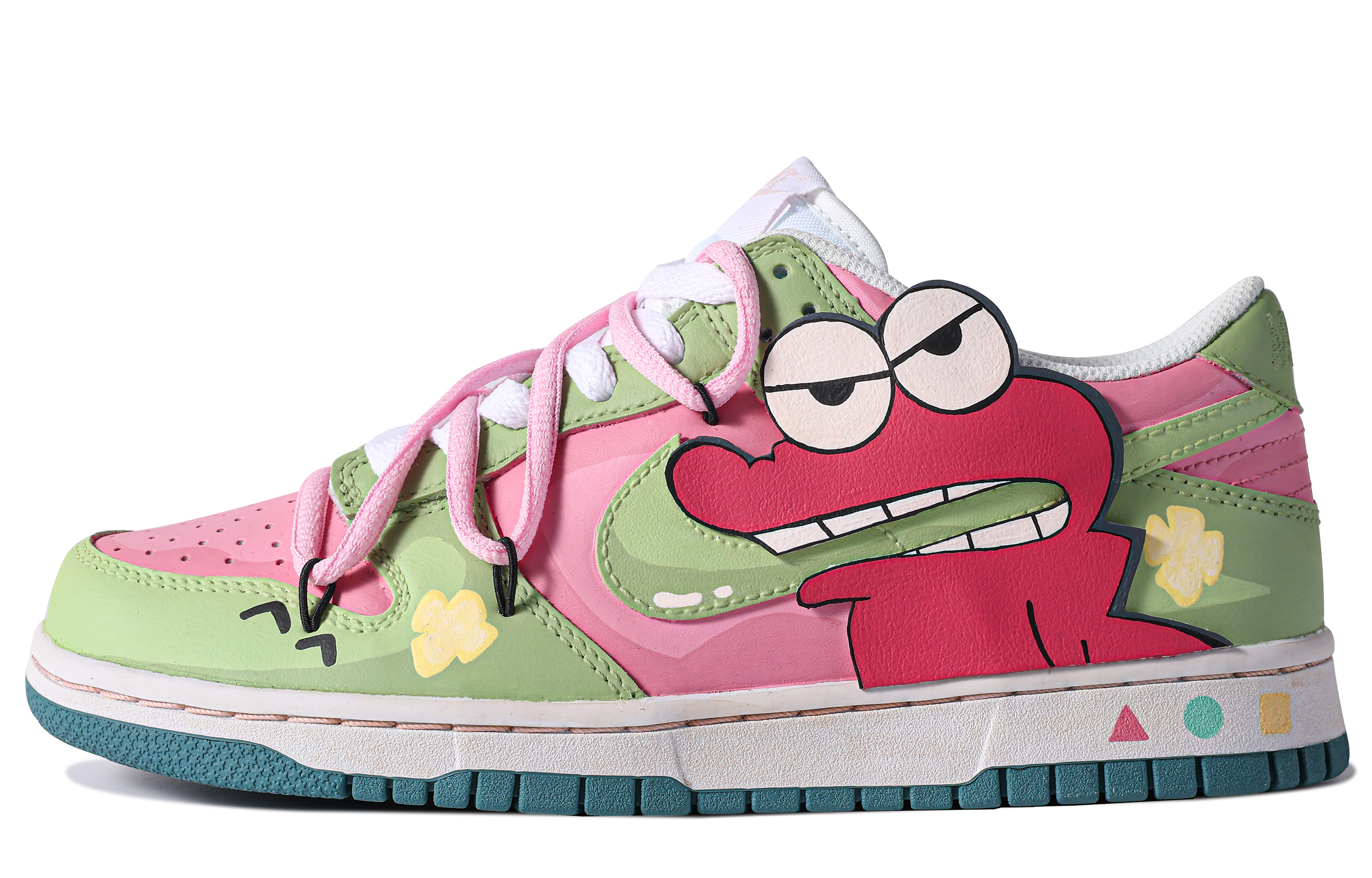 [Custom Shoes] (Women) Nike Custom x Dunk Low 'Pink Green Crocodile Biscuit'